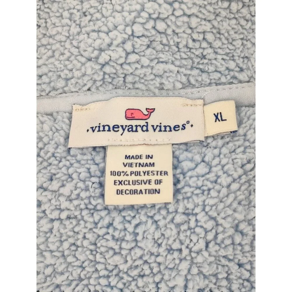 Vineyard Vines Women’s Size XL 1/4 Zip Pullover Sherpa Fleece Blue Casual